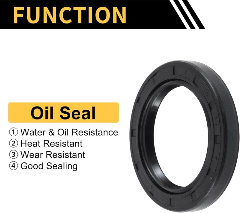 REPAIROCK Universal Oil Seal TC Double Lip W Steel Spring Seal Ring Rotary Shaft Seal 40x58x8mm High Pressure NBR Rubber Black 5pcs - Image 3